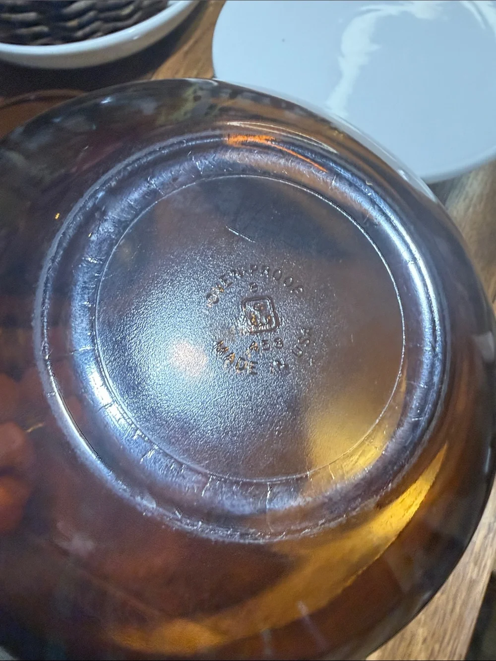 Anchor Hocking Amber Glass Mixing Bowls